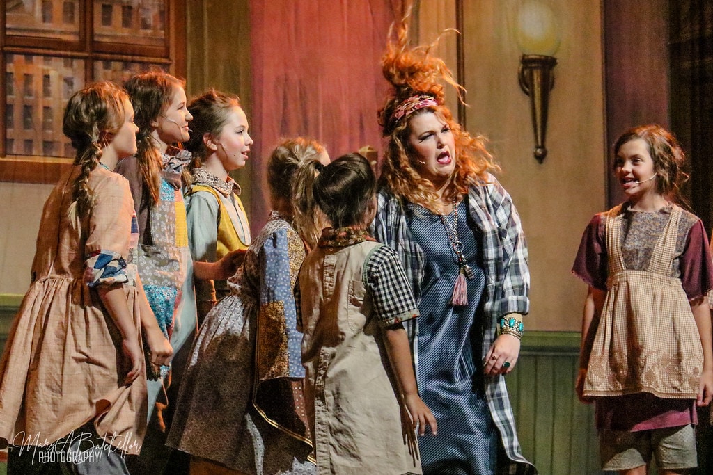 Annie — Miss Hannigan confronts Annie and the orphan girls in the dormitory