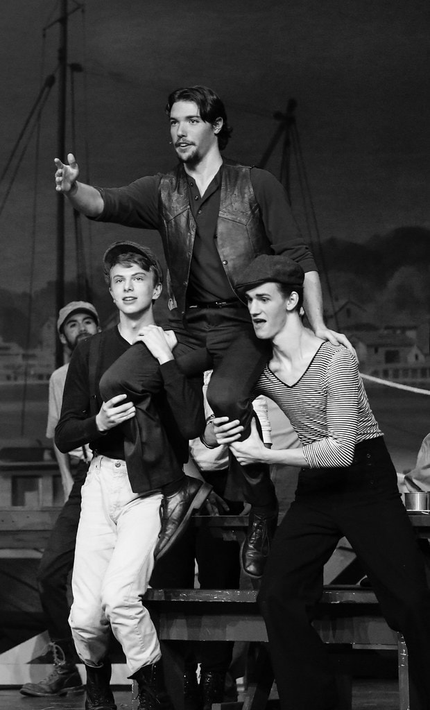 Billy standing on bench black and white — Carousel