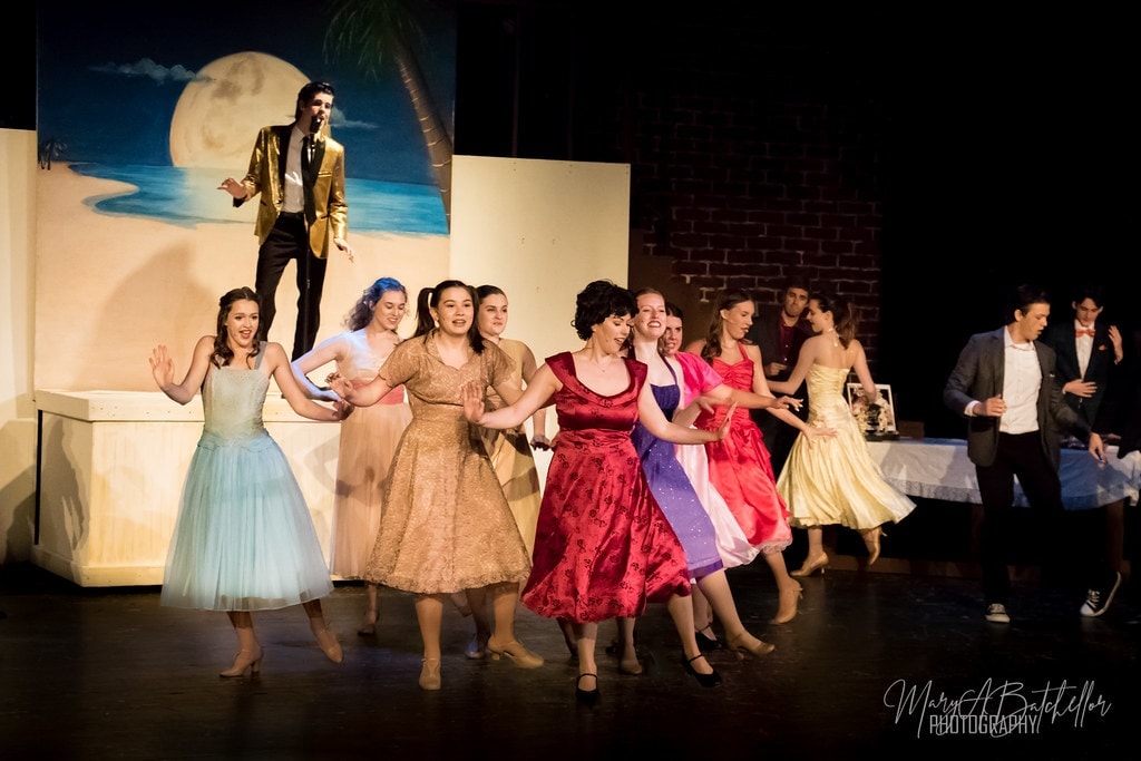Grease — prom night dance scene with Teen Angel in gold jacket