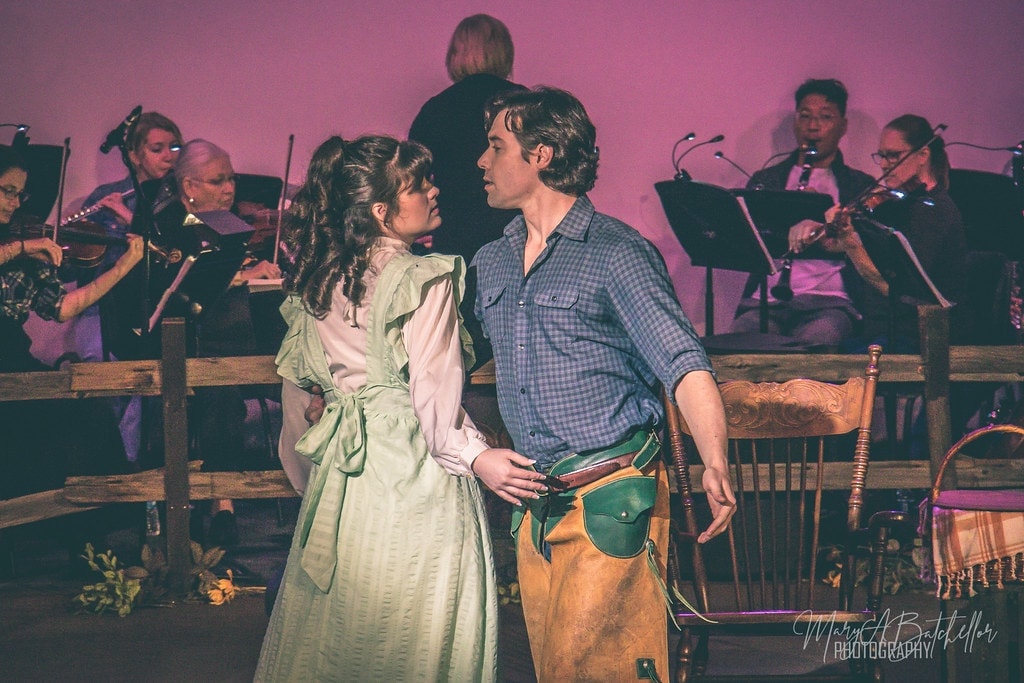 Oklahoma! — Laurey, Aunt Eller, and Ado Annie on stage