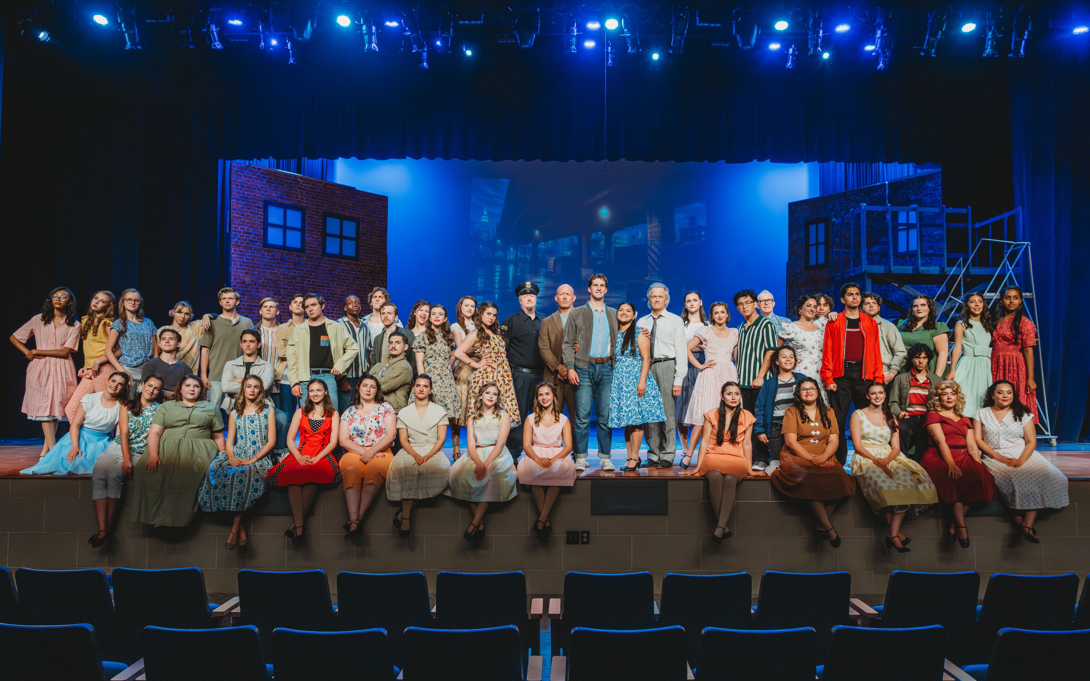 West Side Story 2026 - full company cast photo on stage