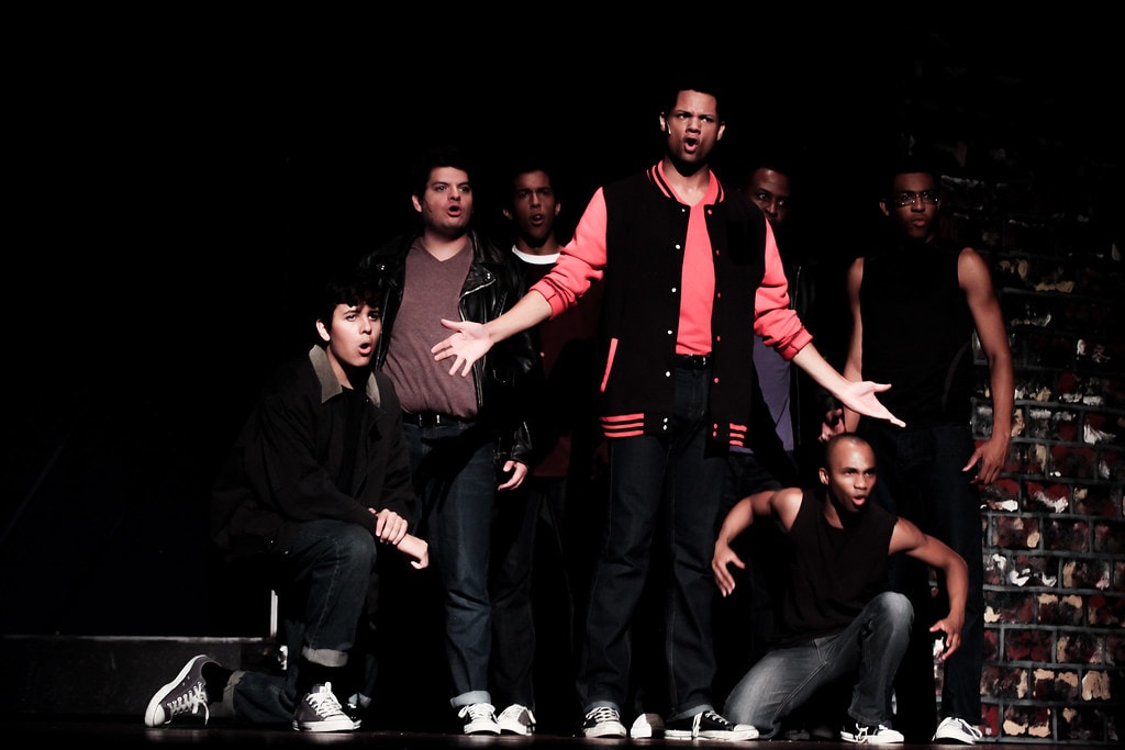 Theatrical scene with cast — West Side Story