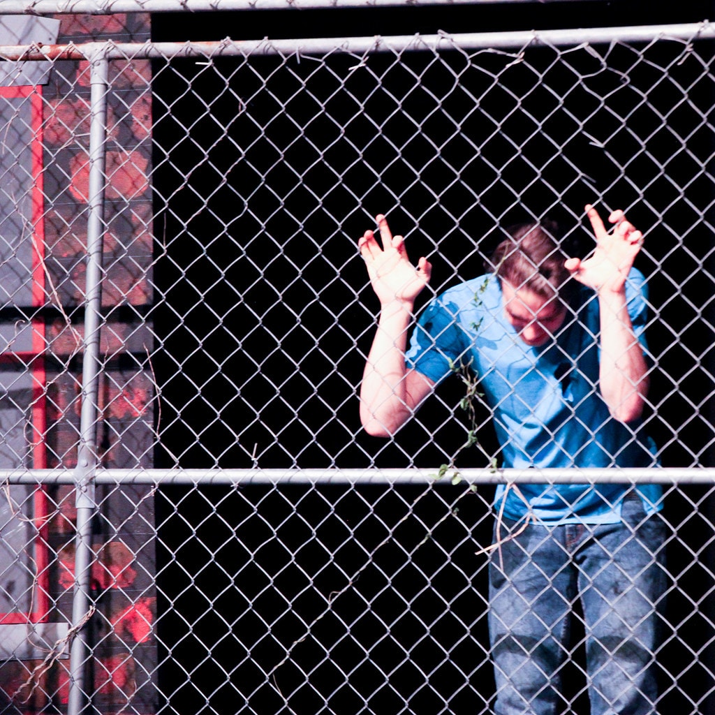 Cast performing dramatic scene — West Side Story